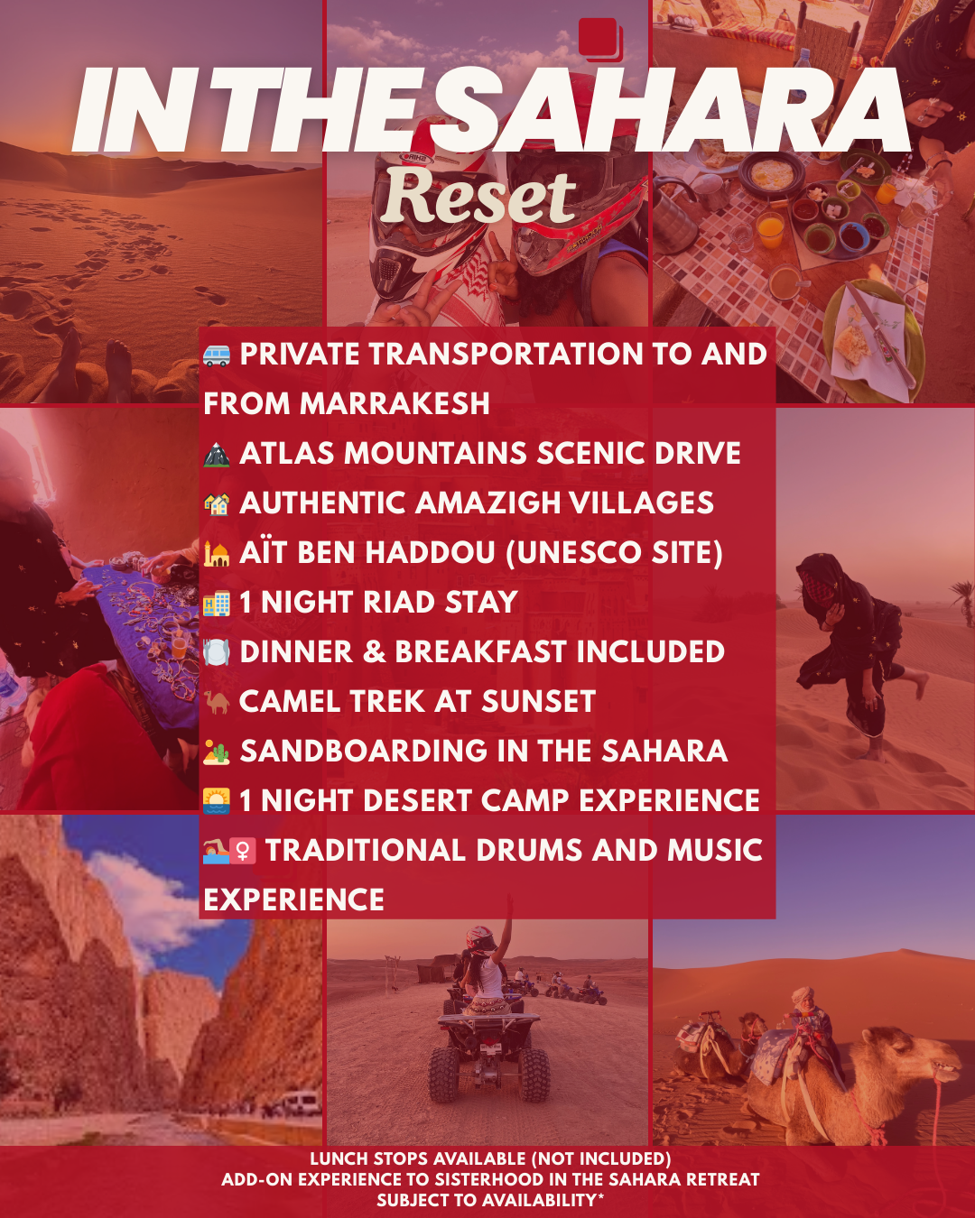 6.25 SISTERHOOD IN THE SAHARA Retreat Deposit