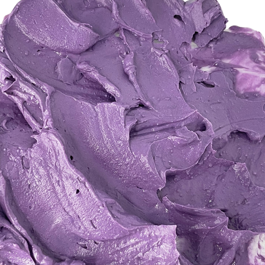 Up close texture shot of the Noor Lavender mask